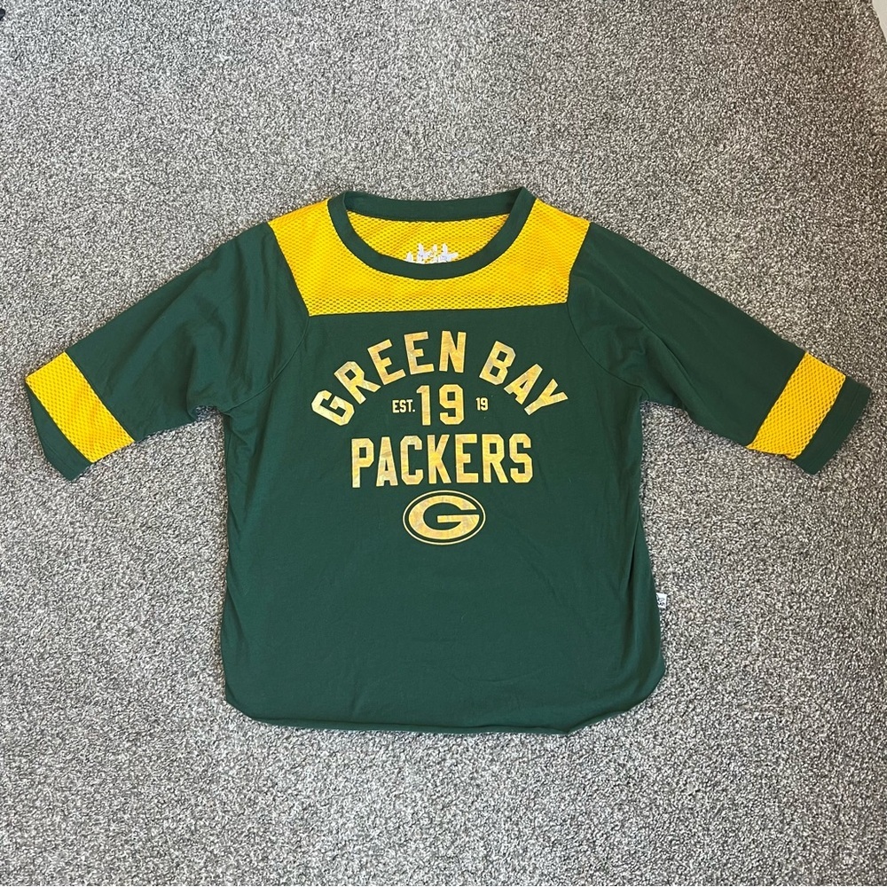 Green Bay Packers Jersey 1/2 Sleeve Shirt NFL, Size Medium